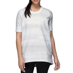 Lululemon Womens Sweatshirt Mudra Size 6 White Righteous Stripe French Terry